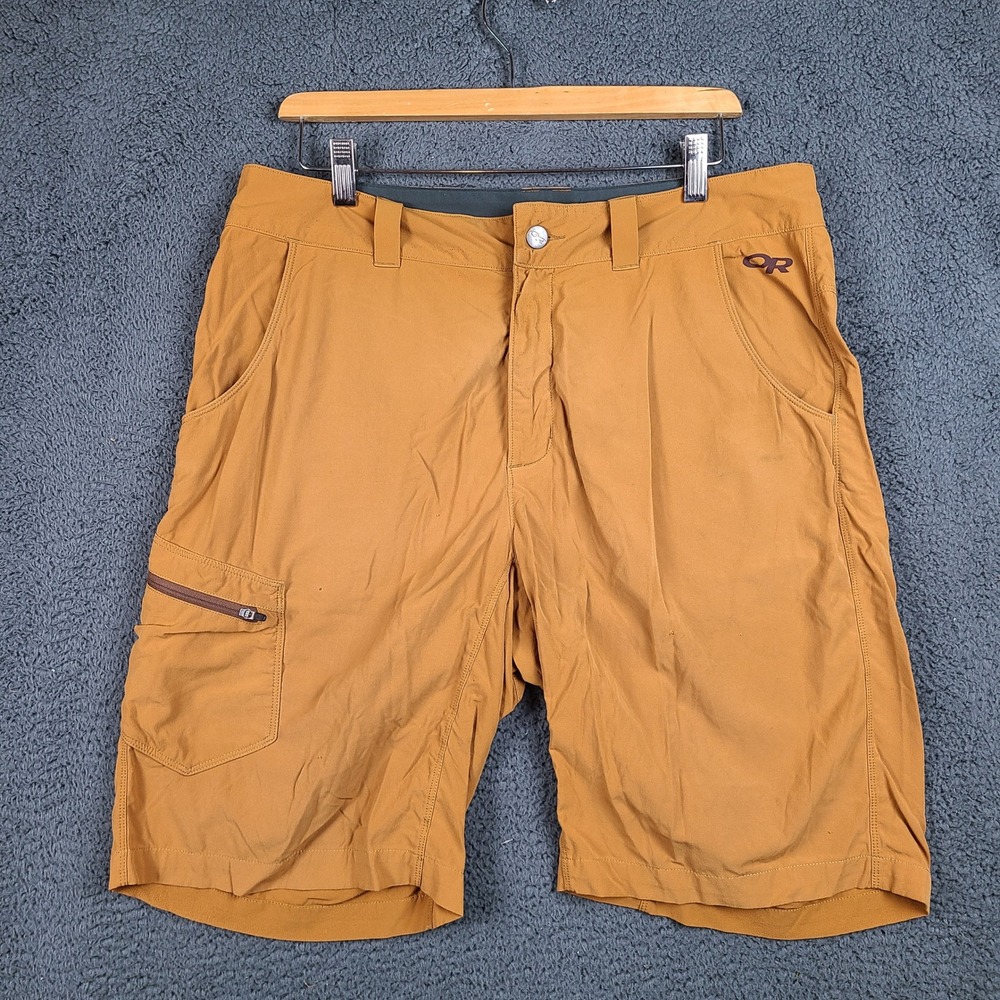 Outdoor Research Mens Ferrosi Shorts 10 Inch Ochre Brown Hiking Cargo Size 34